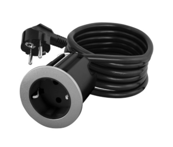 Potopna vtičnica črno/siva 2m