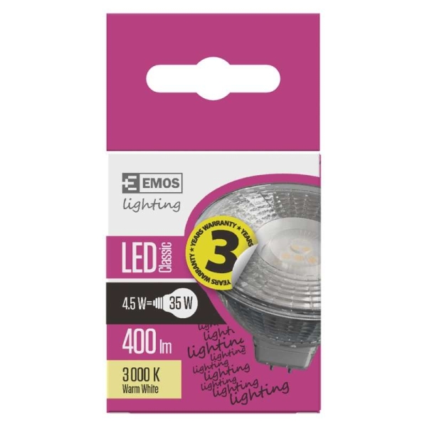 LED žarnica classic MR16 4,5W GU5,3 WW