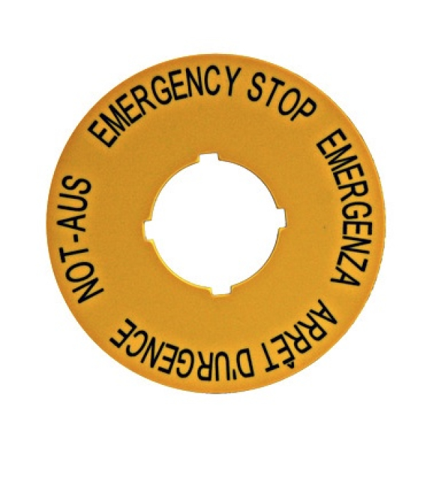 Oznaka za izklop v sili, Ø 60, 4-jezična