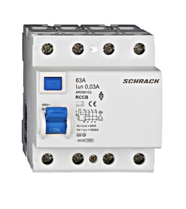 RCCB-zaščitno stikalo AMPARO 10kA, 63A, 4-polno, 30mA, tip A 