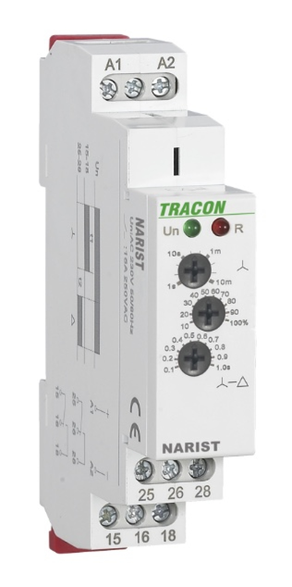 Časovni rele zvezda-trikot AC/DC12-240V, t1:0,1s-10min t2:0,1s-1s 16A/AC1, 250VAC/24VDC