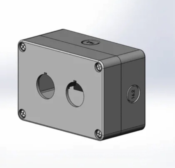 Sivo ohišje z 2 odprtinama