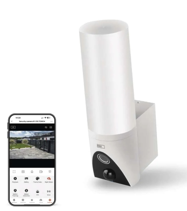 GoSmart Zunanja vrtljiva kamera in svetilo IP-310 TORCH, z WiFi, bela