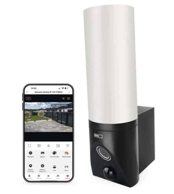 GoSmart Zunanja vrtljiva kamera in svetilo IP-310 TORCH, z WiFi, črna