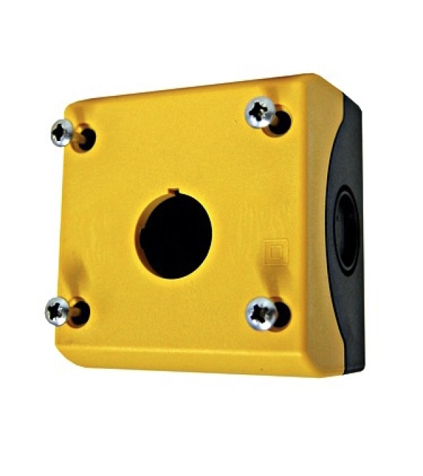 Ohišje, nadometno, za 1 tipko, črno/rumeno