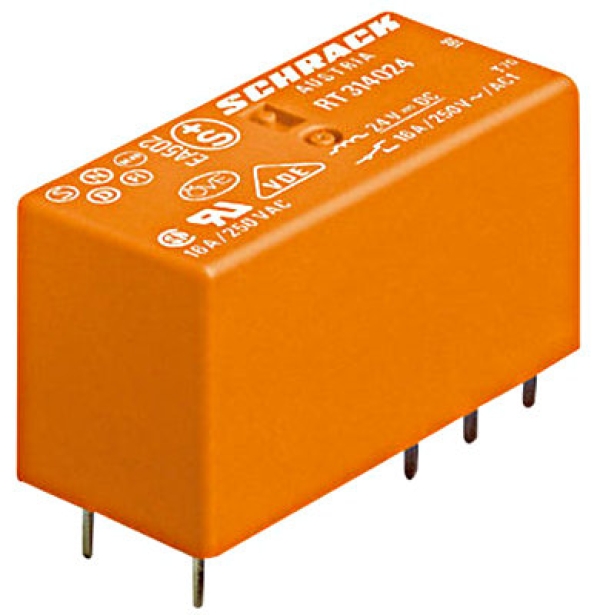 Rele RT z 2.menjalnima kontaktoma, 2x8A, 230VAC, 5 mm